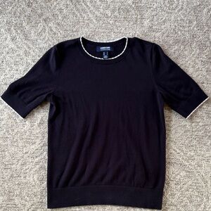 Lands’ End Navy Short Sleeve Sweater